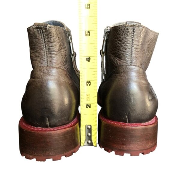 Fluevog Babette Ankle Boot Faux Laces 6W Gray Red - Picture 9 of 14